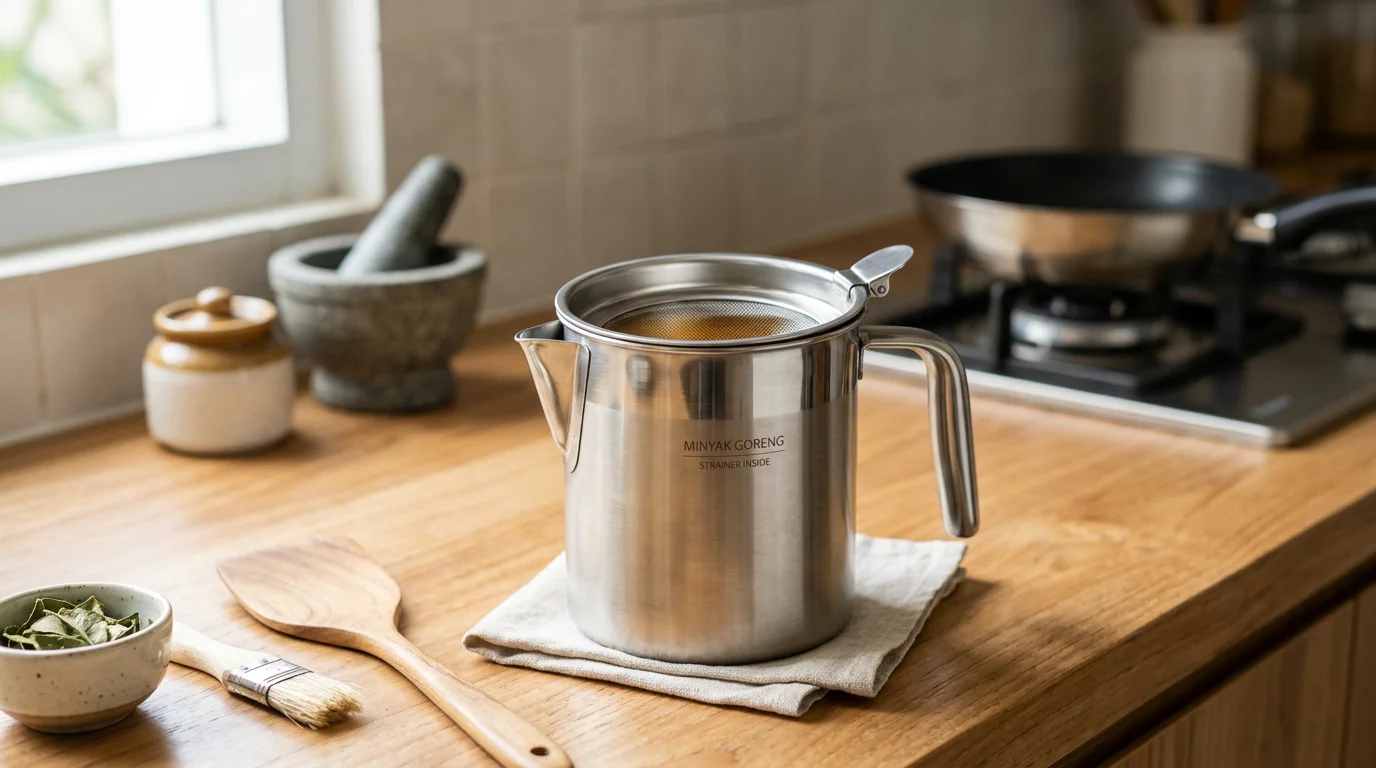 Botol minyak dapur anti tumpah dengan corong tuang presisi untuk menuang minyak tanpa belepotan