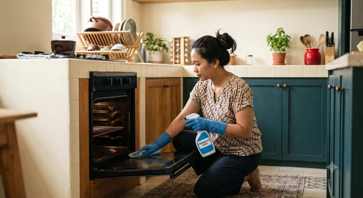 Membersihkan Oven dengan Pembersih Kimia Khusus