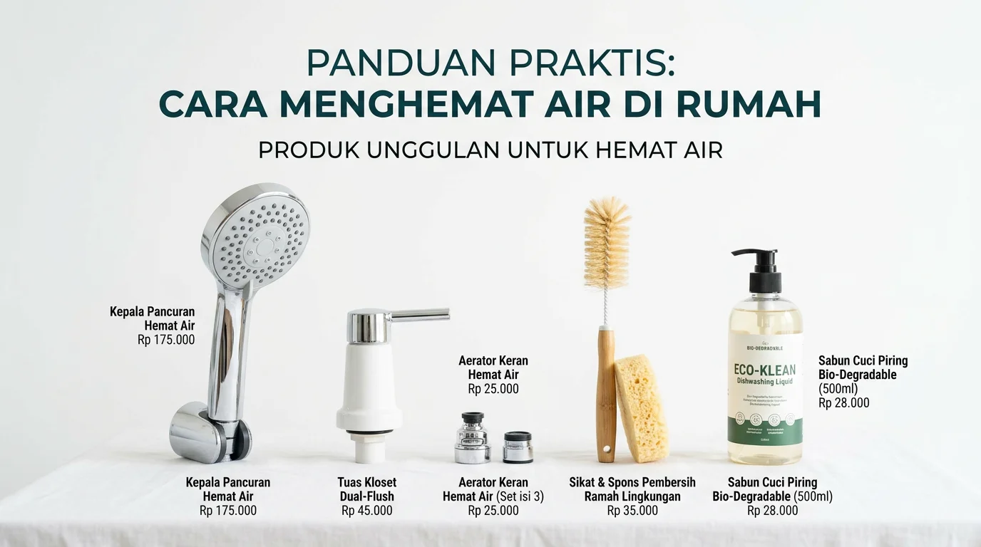 Ilustrasi cara menghemat air di rumah dengan berbagai tips praktis untuk keluarga Indonesia