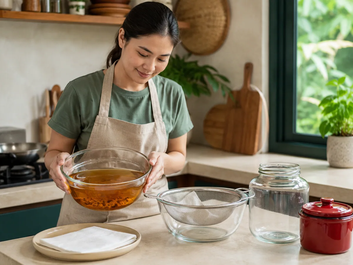 Persiapan Sebelum Menyaring Minyak Goreng Bekas