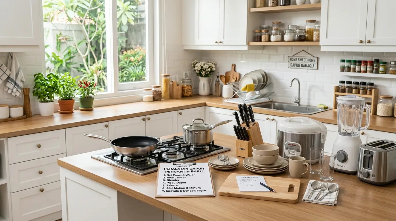 Checklist peralatan dapur lengkap untuk pengantin baru memulai kehidupan rumah tangga