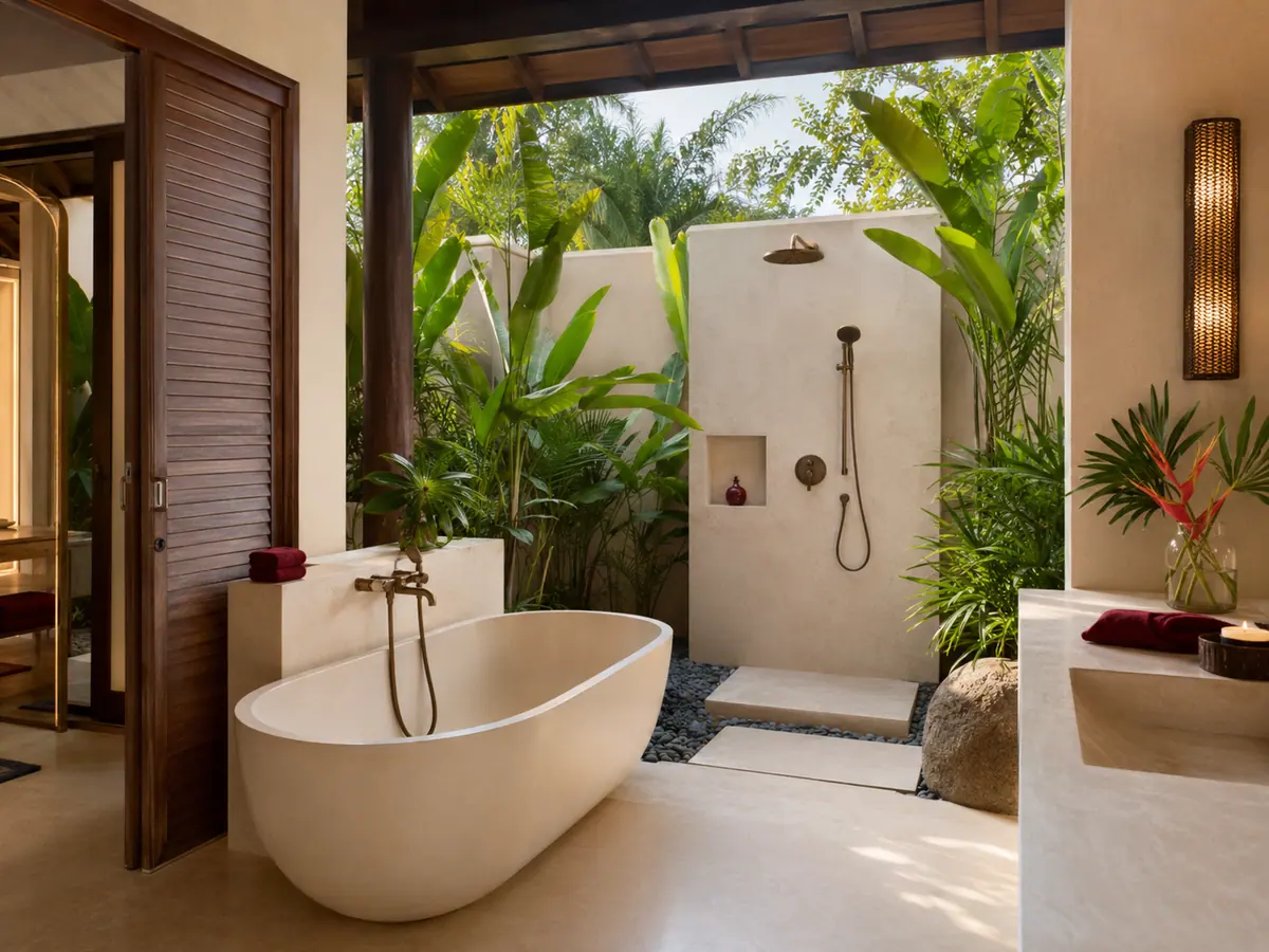 Variasi Desain Kamar Mandi Outdoor yang Memukau