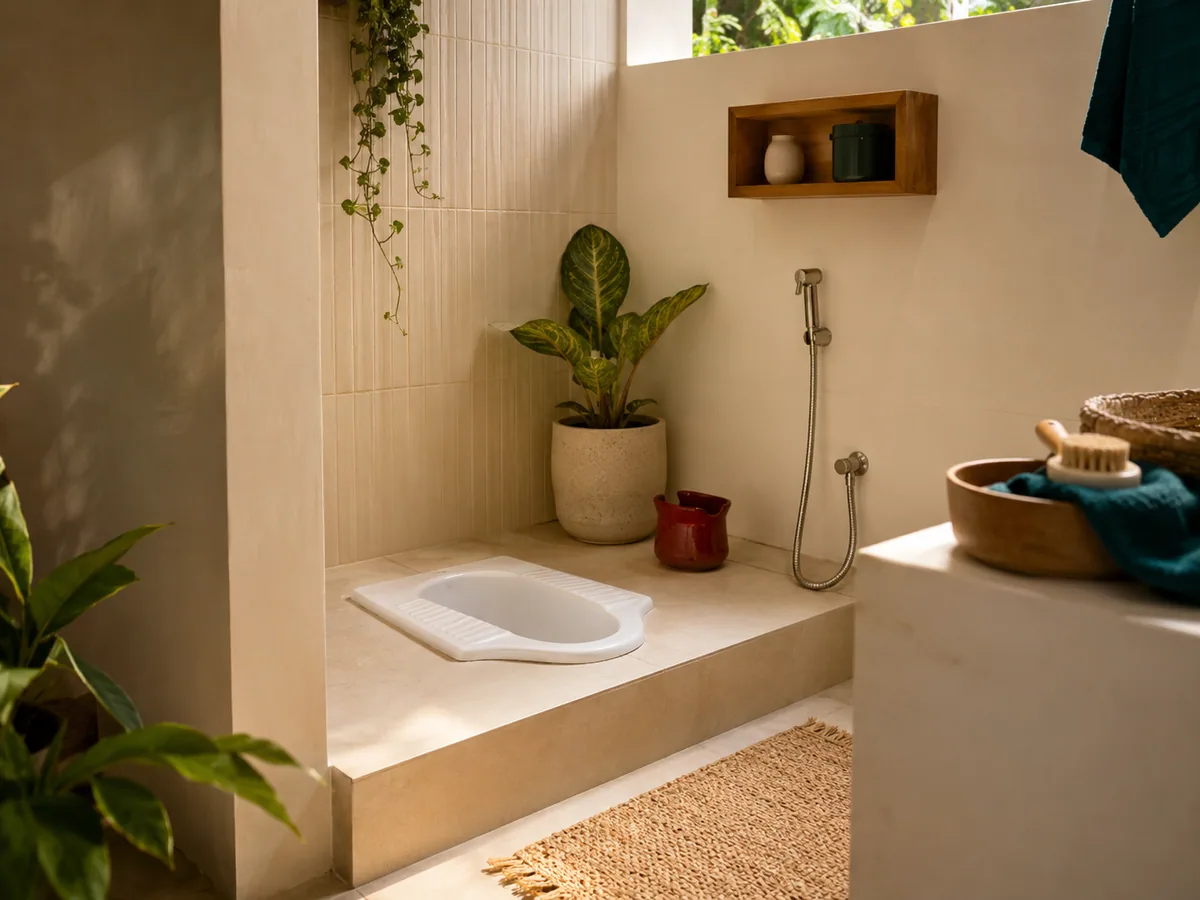 Inspirasi Desain Kamar Mandi WC Jongkok Minimalis dan Modern