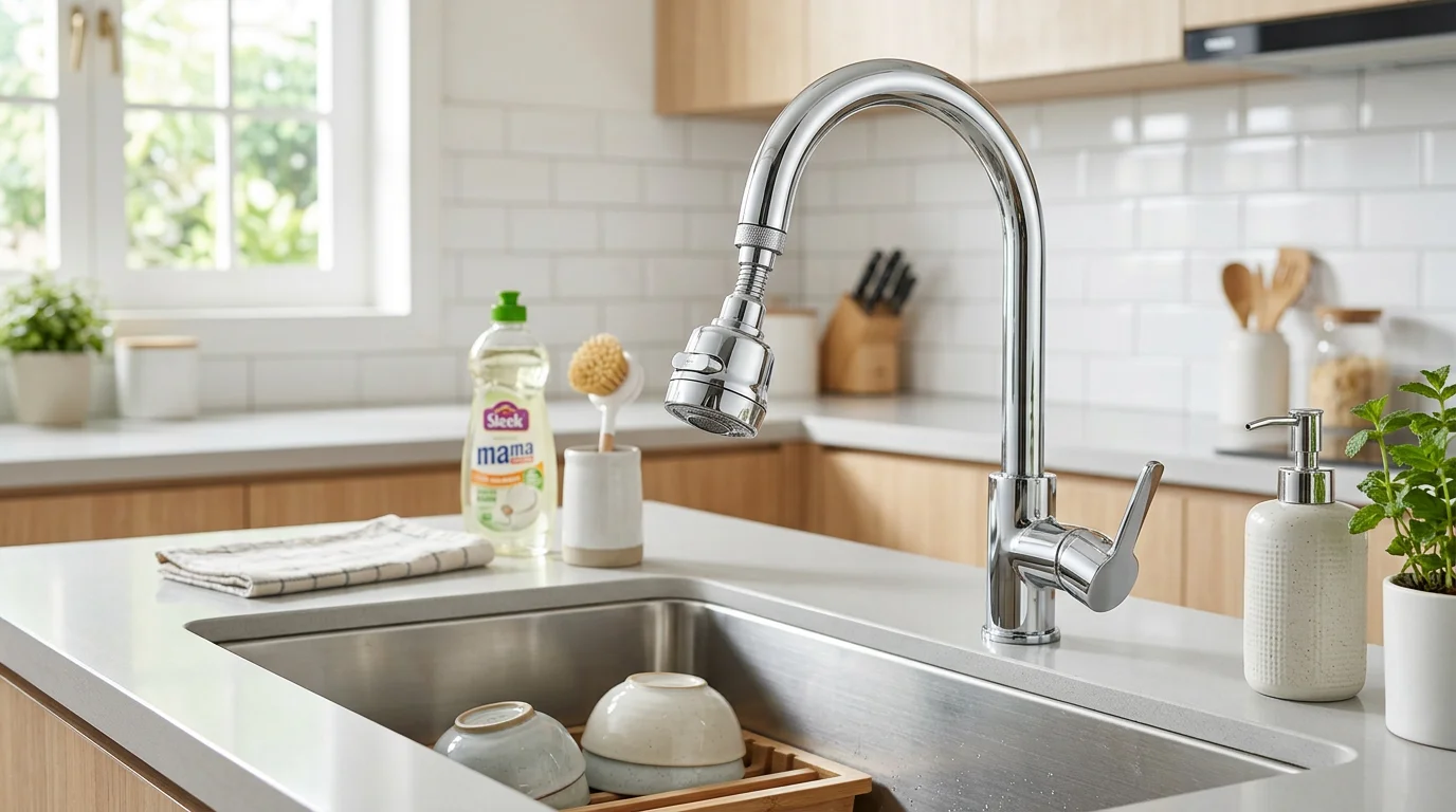 Berbagai jenis konektor keran air untuk kebutuhan rumah tangga termasuk threaded, quick connect, dan push-fit