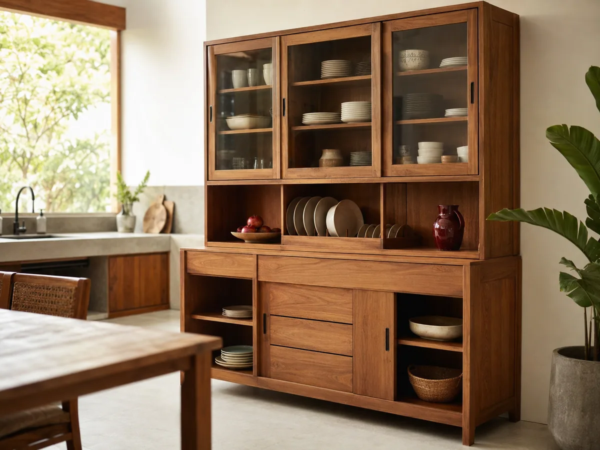 Jenis dan Desain Lemari Piring Jati Minimalis Modern