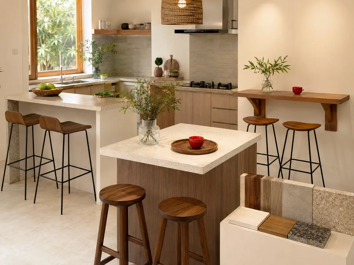 Ragam Jenis dan Desain Meja Dapur Mini Bar: Pilih yang Mana