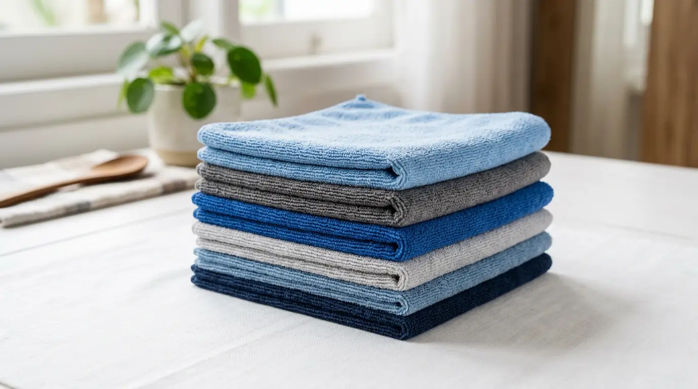 Serat microfiber dilihat dari dekat menunjukkan struktur halus dan padat