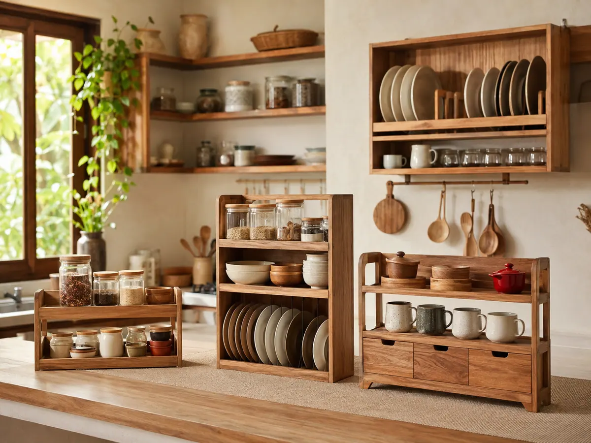 Beragam Model Rak Dapur Kayu yang Estetik dan Fungsional