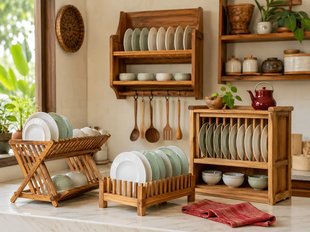 Beragam Model Rak Piring dari Kayu: Pilihan Sesuai Gaya Dapur
