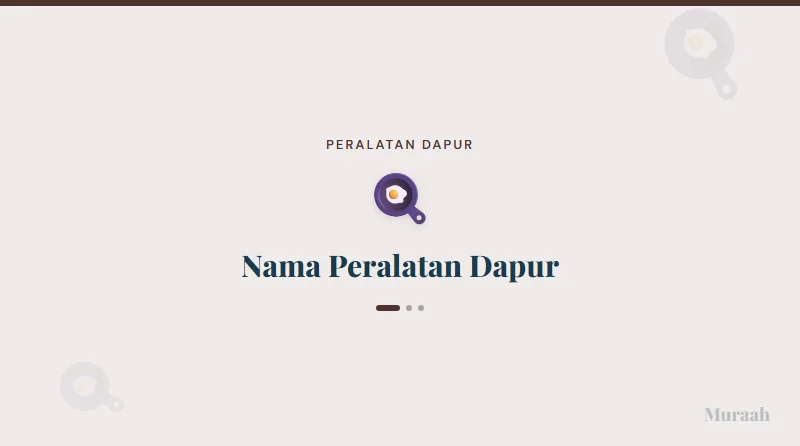 Nama Peralatan Dapur - referensi visual