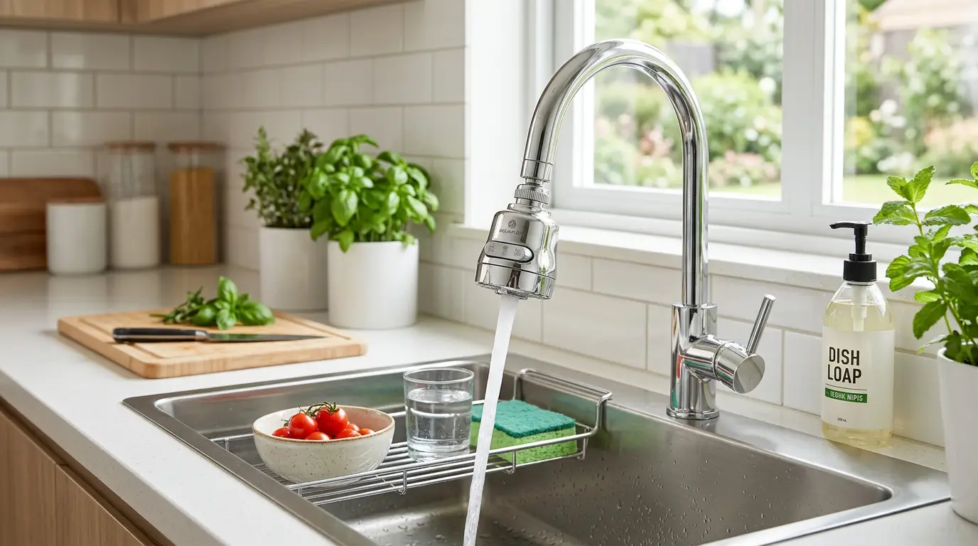 Nozzle keran air 3 mode dengan pilihan spray, jet, dan normal untuk dapur dan kamar mandi