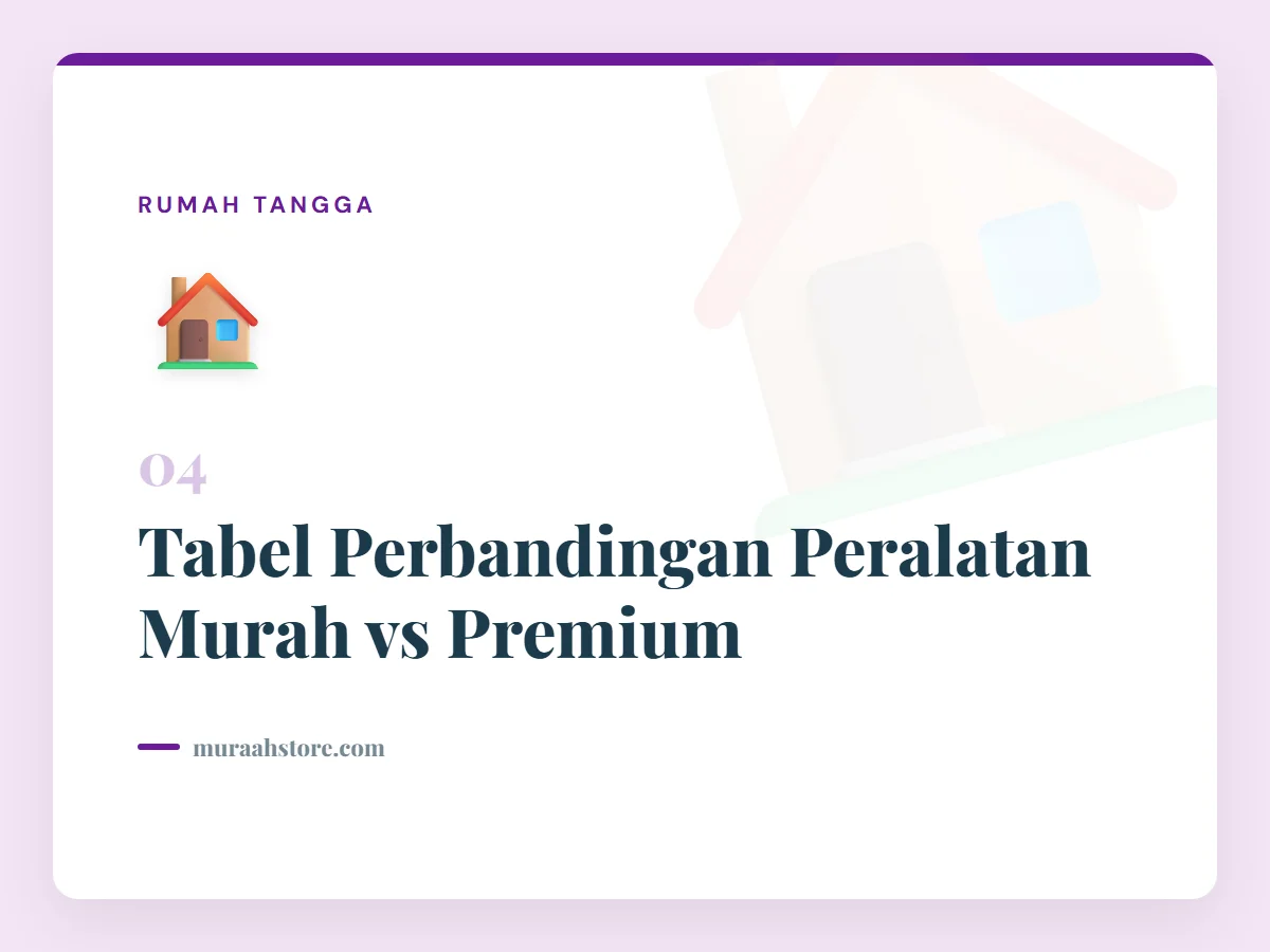 Tabel Perbandingan Peralatan Murah vs Premium