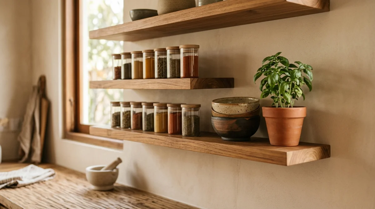 Rak Dinding Dapur Minimalis Dari Kayu