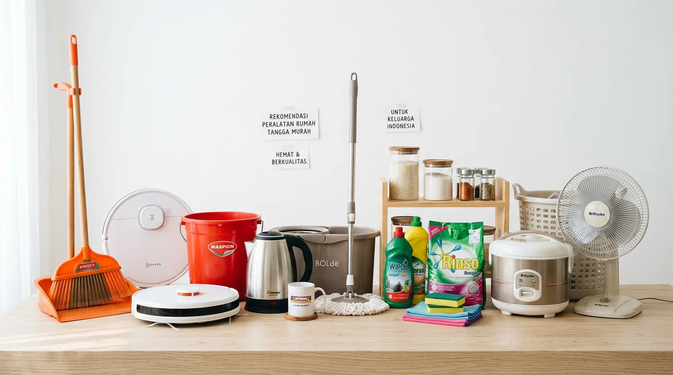 Rekomendasi peralatan rumah tangga murah berkualitas untuk dapur, kamar mandi, dan kebersihan rumah