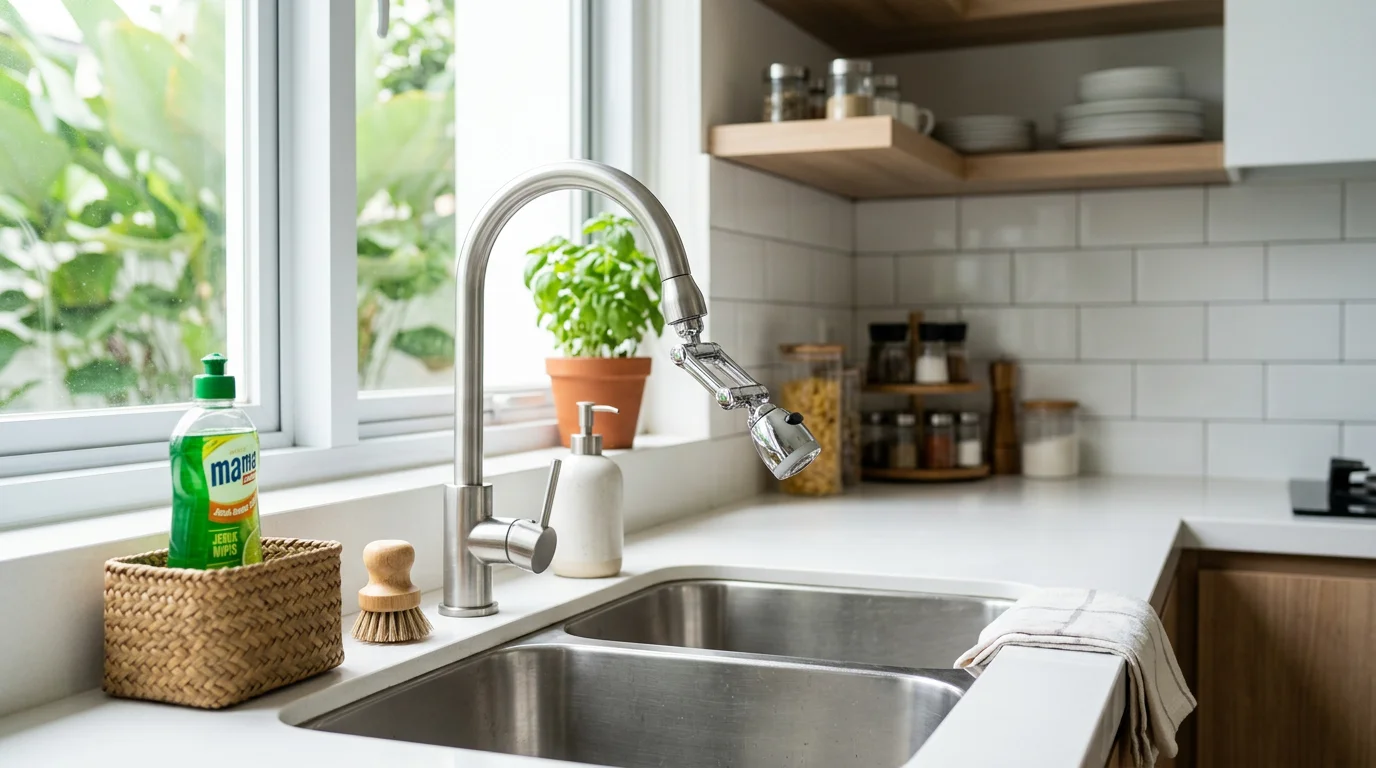 Sambungan keran wastafel ukuran universal anti bocor untuk dapur dan kamar mandi