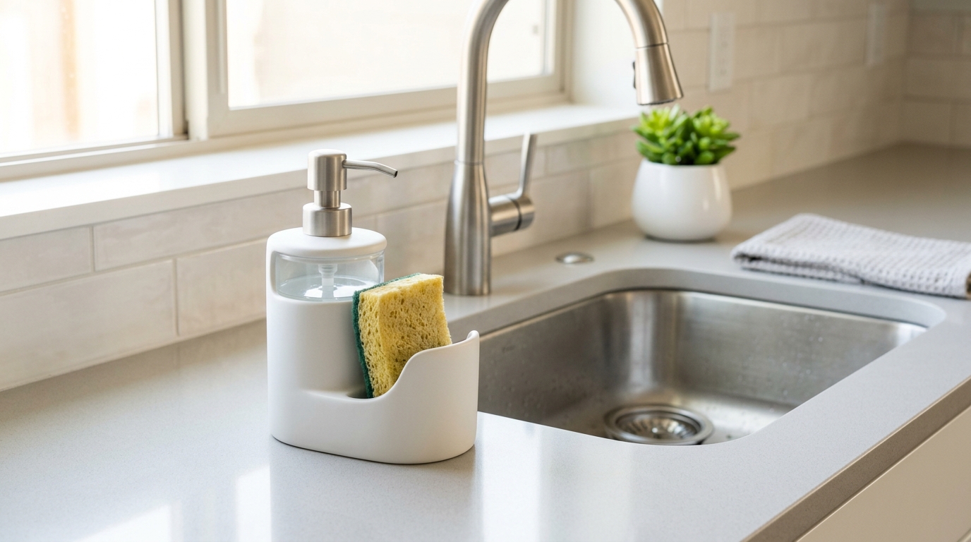 Soap Dispenser 2 in 1: Sabun & Spons dalam Satu...