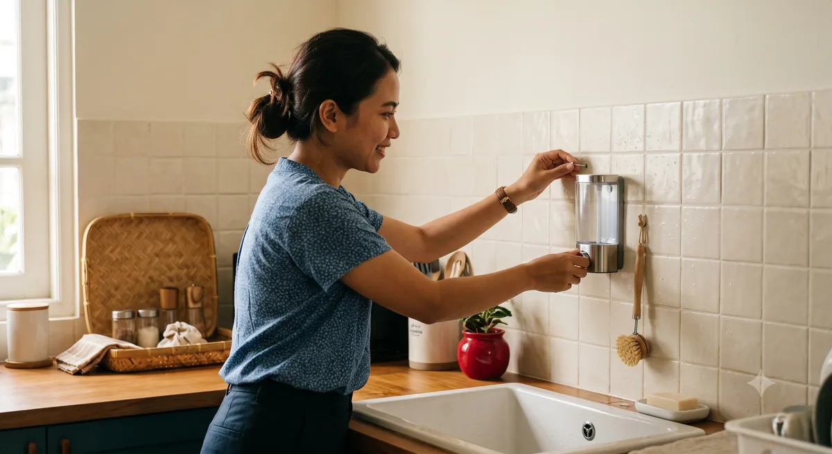 Cara Memasang Soap Dispenser Tempel Dinding
