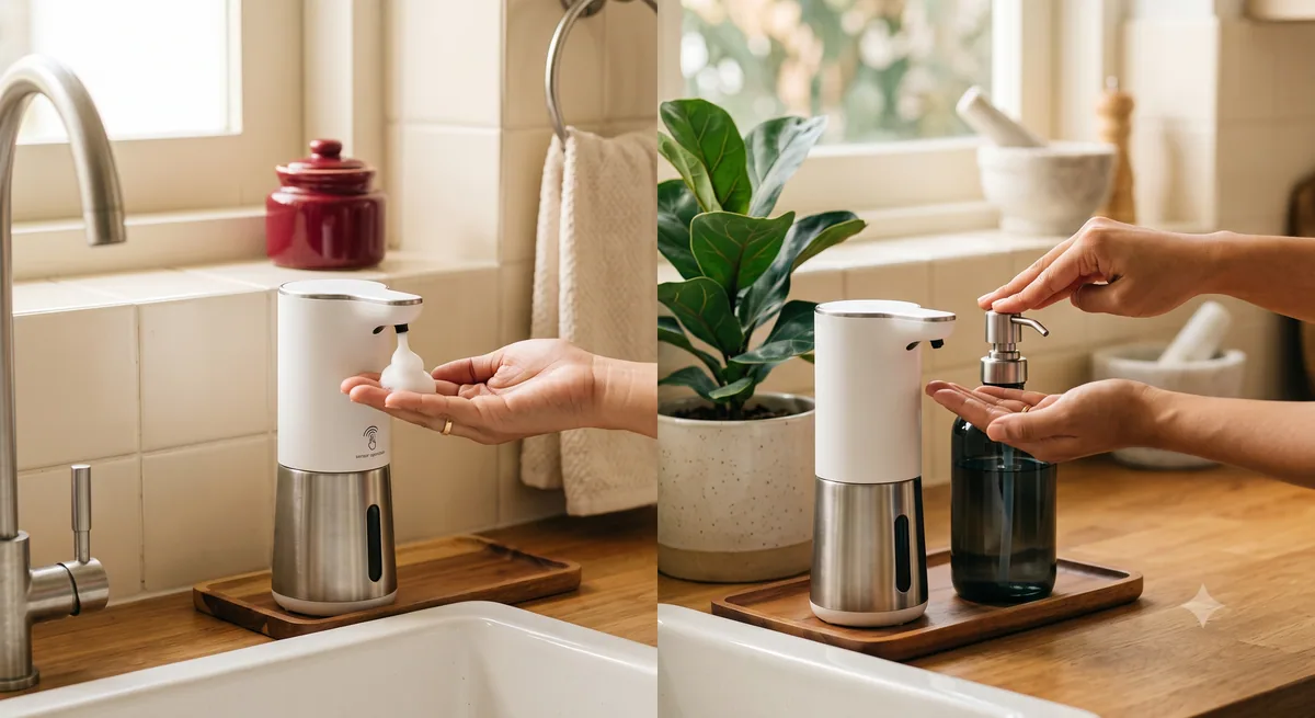 Perbandingan Soap Dispenser Touchless vs Manual